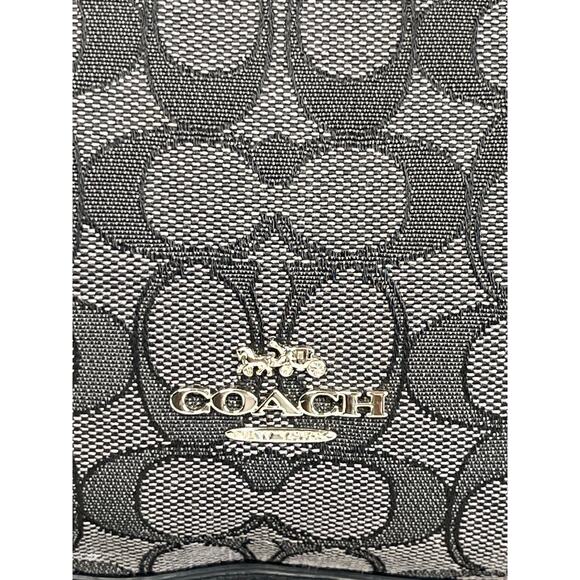 Coach Chelsea Black Smoke Signature Jacquard Leather Two Way Crossbody Bag - Picture 2 of 16